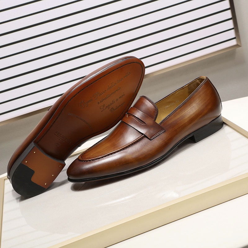 [Copy]2025 Men's leather double buckle casual monk shoes