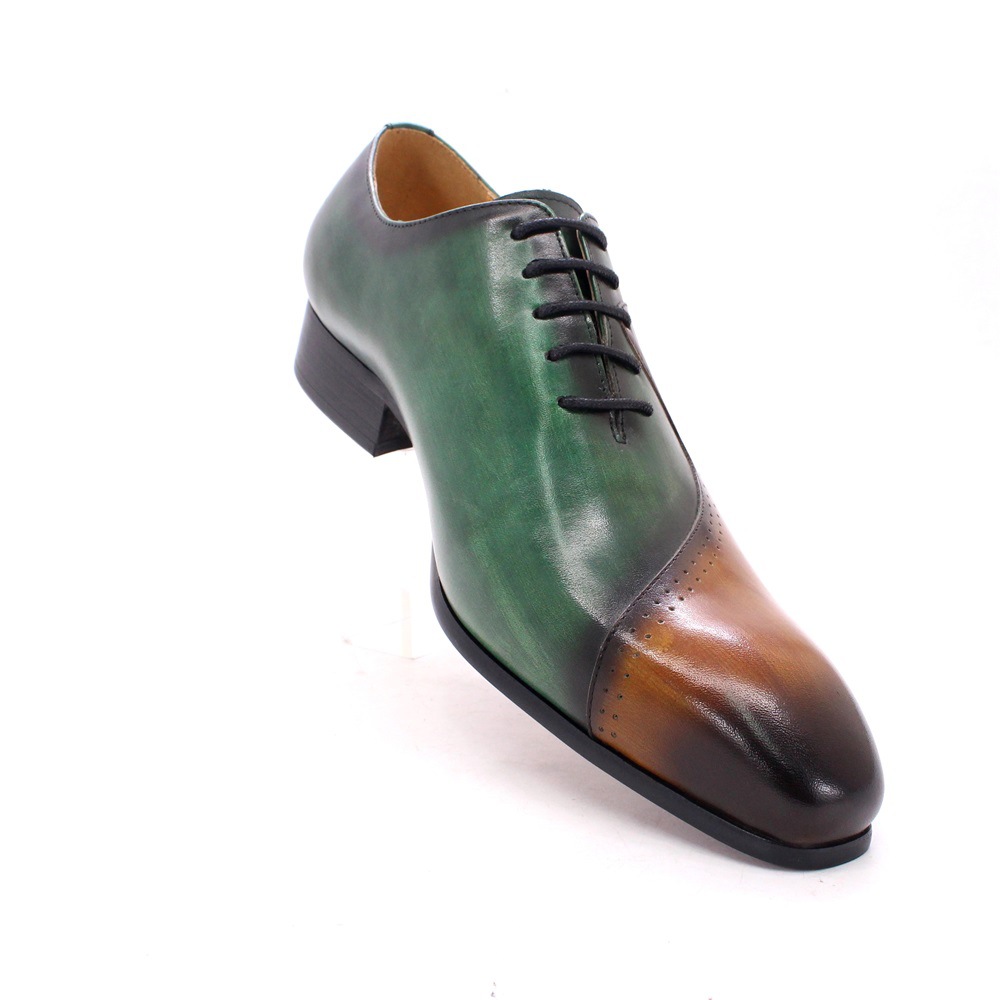 Men's leather shoes cross-border e-commerce hot-selling cowhide leather shoes business men's shoes color matching personality formal men's genuine leather Oxford shoes