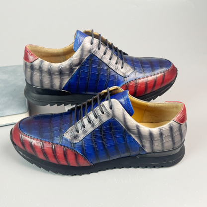 Men's leather casual shoes British style patent leather lace-up personality hot style men's leather shoes genuine leather men's shoes pure cowhide shoes