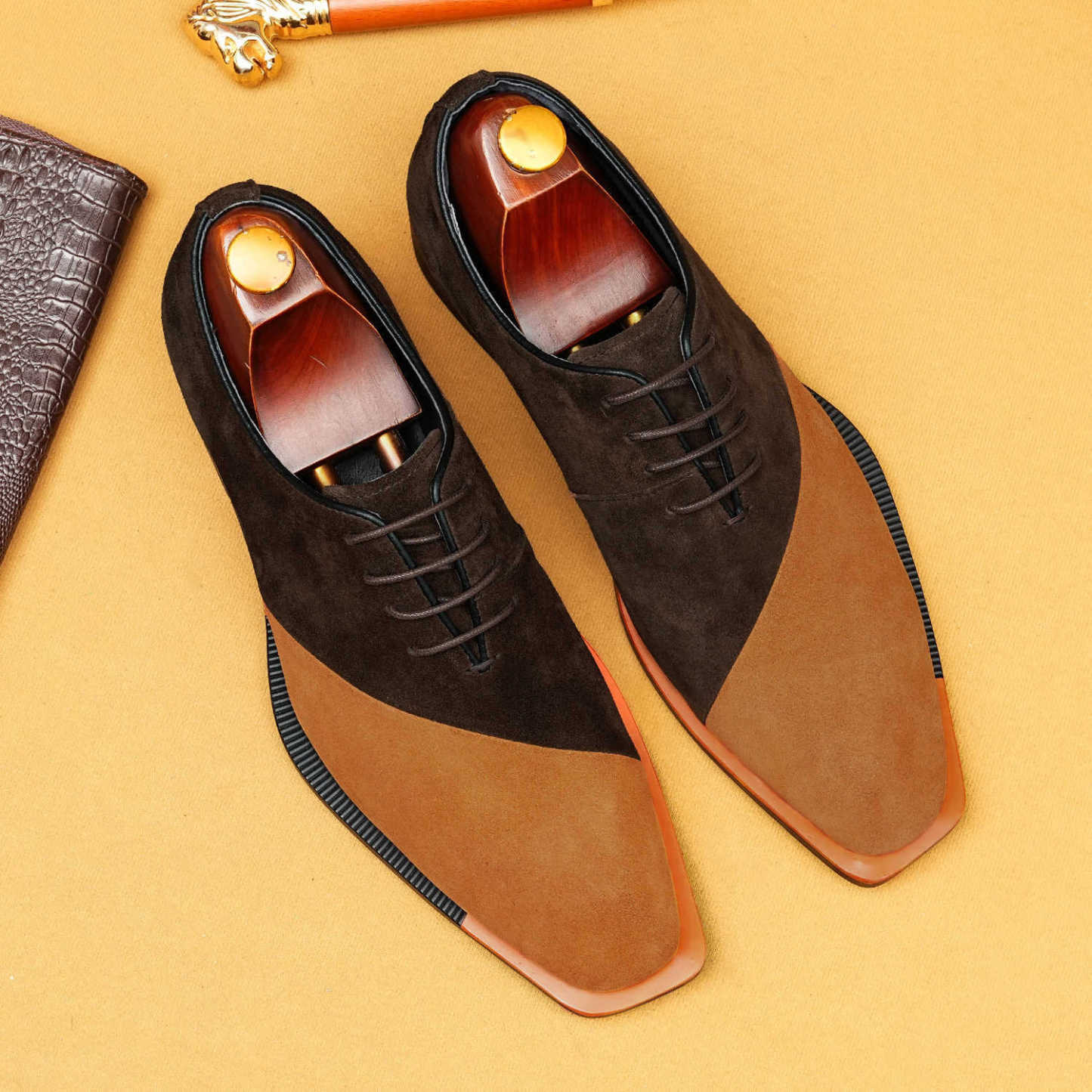Men's Two - Tone Suede Dress Shoes