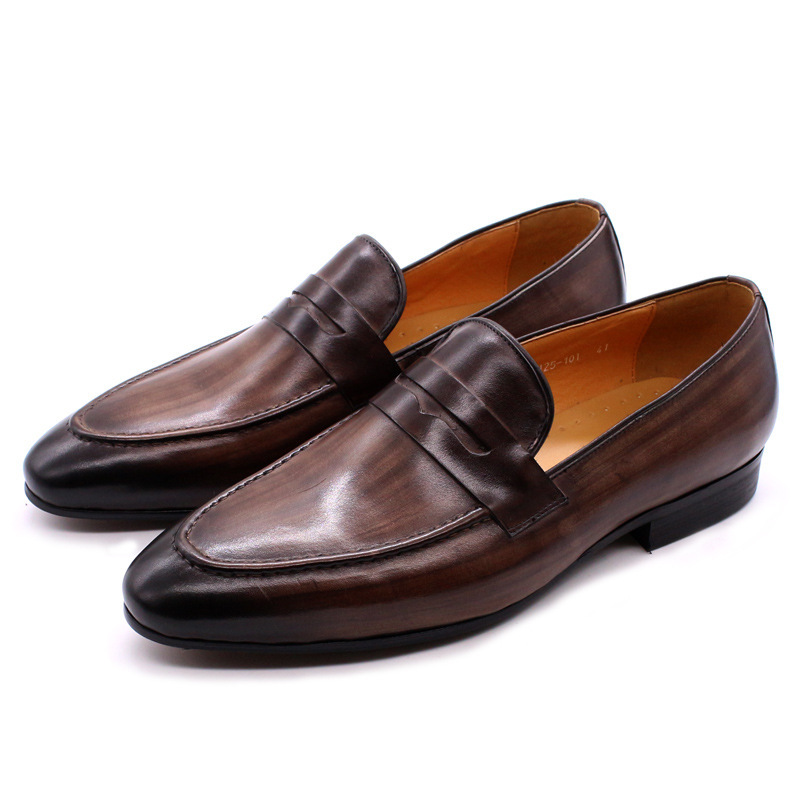 [Copy]2025 Men's leather double buckle casual monk shoes