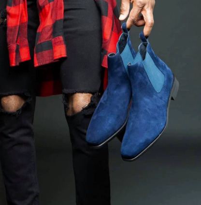 GUYSTEP™Men's Blue & Black Chelsea Boots – Classic Comfortable Style