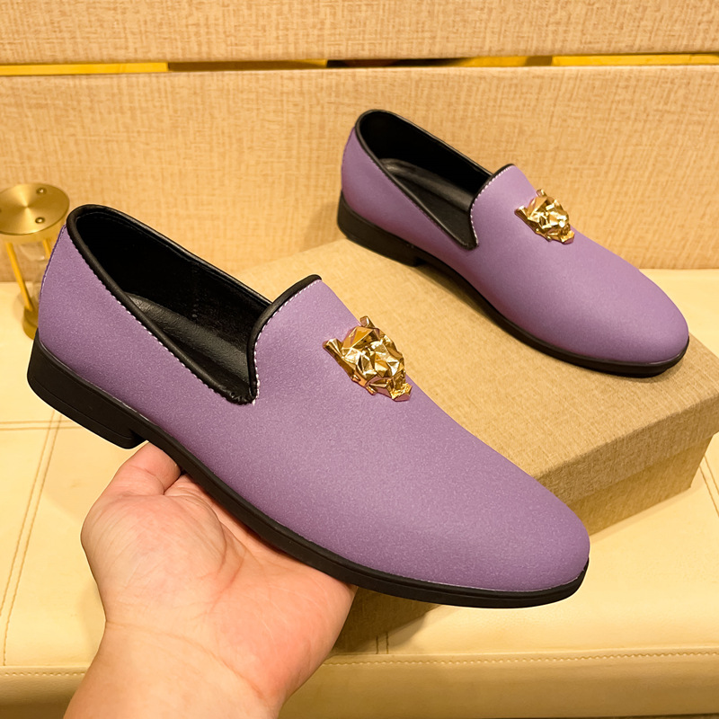 Men's Fashion Purple Plus Size Loafers