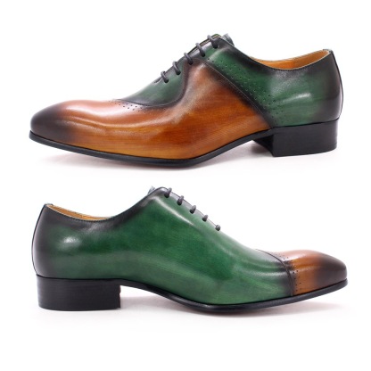 Men's leather shoes cross-border e-commerce hot-selling cowhide leather shoes business men's shoes color matching personality formal men's genuine leather Oxford shoes