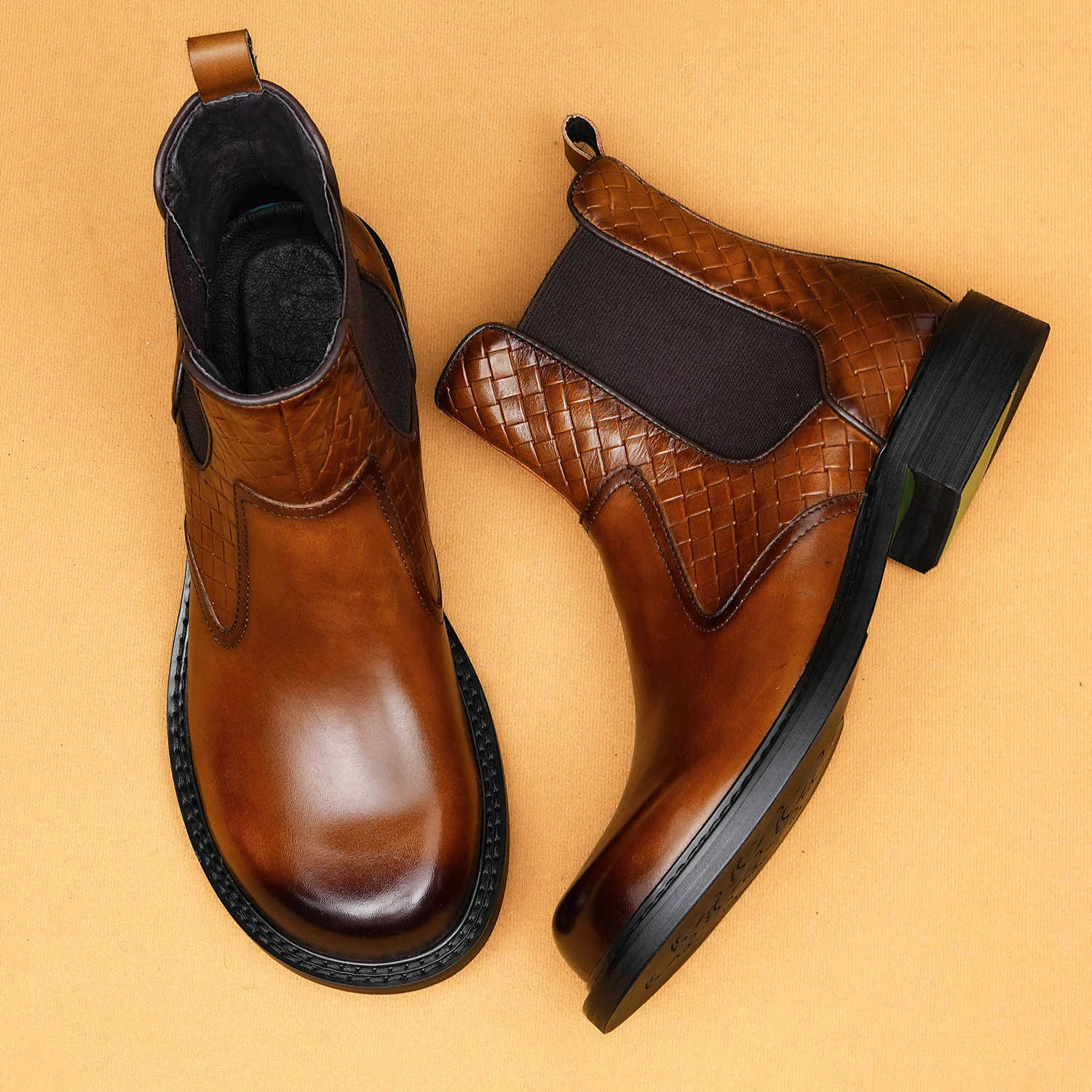 Men's Chelsea Boots - Brown & Black