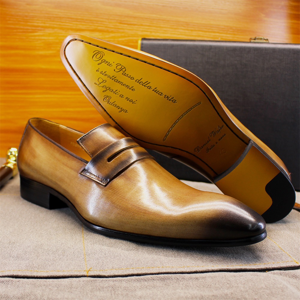 [Copy]Men's stylish green tassel casual shoes