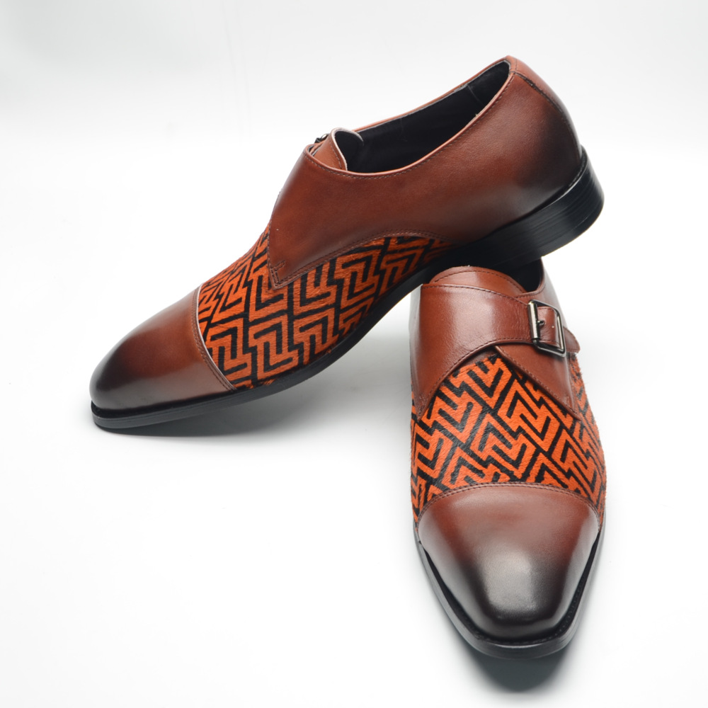 GUYSTEP™Men's single buckle cowhide high-end luxury monk shoes