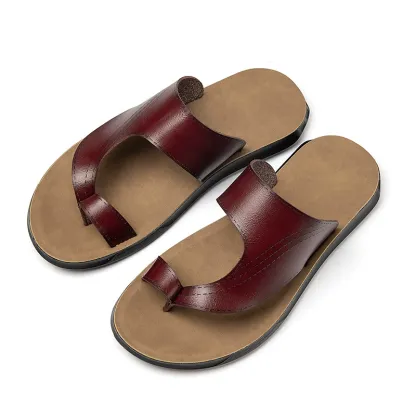[Copy]Summer men's slippers personality versatile black trendy sandals