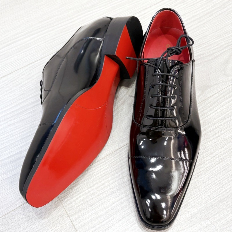 GUYSTEP™Red bottom genuine leather lace-up men's versatile leather shoes