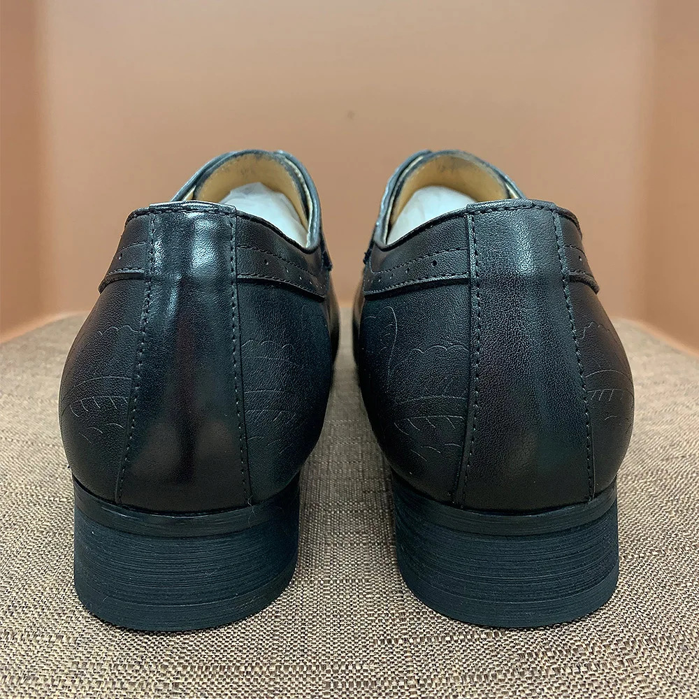 GUYSTEP™Men's business casual shoes brown carved Oxford shoes