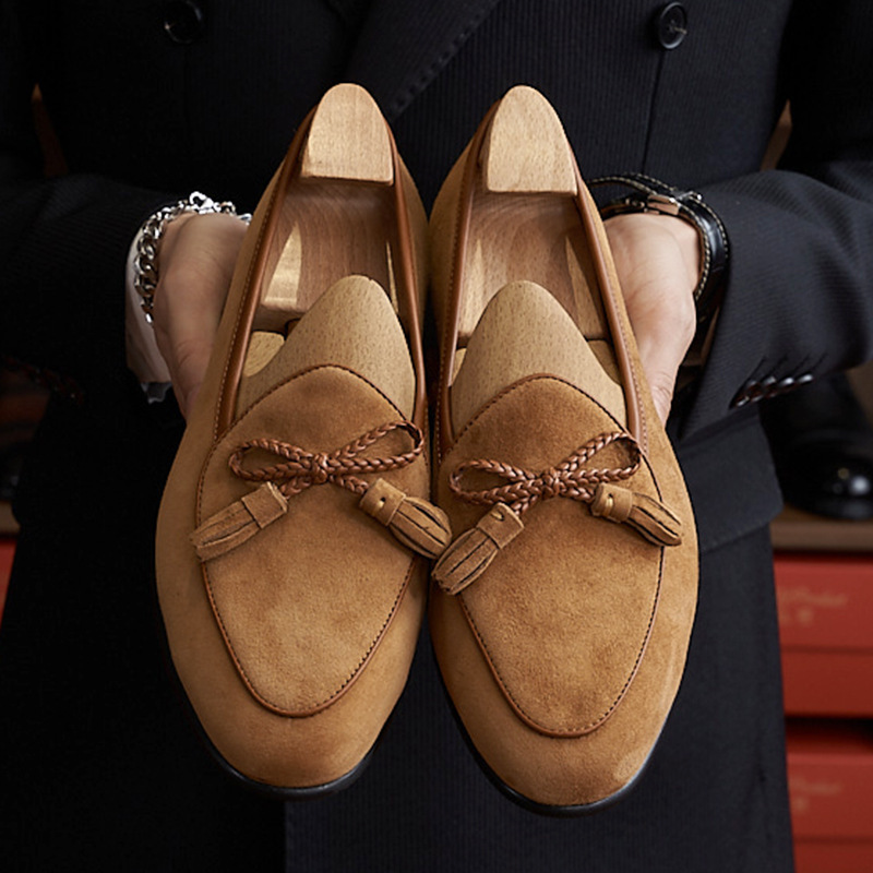 [Copy]Large size men's high top pointed side zipper retro fashion genuine leather men's boots