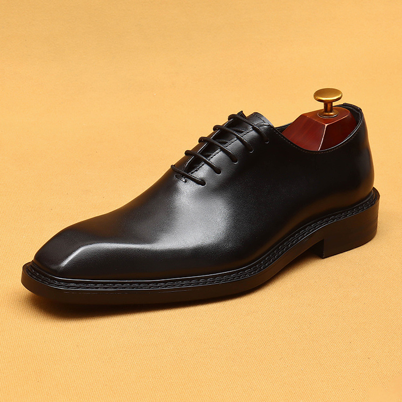 [Wholesale] Brown leather shoes for men, genuine leather, British high-end, polished color, business formal, wedding groom shoes