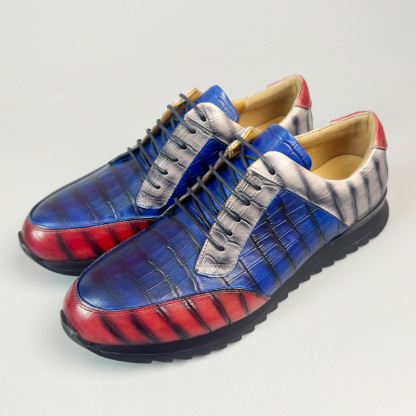 Men's leather casual shoes British style patent leather lace-up personality hot style men's leather shoes genuine leather men's shoes pure cowhide shoes