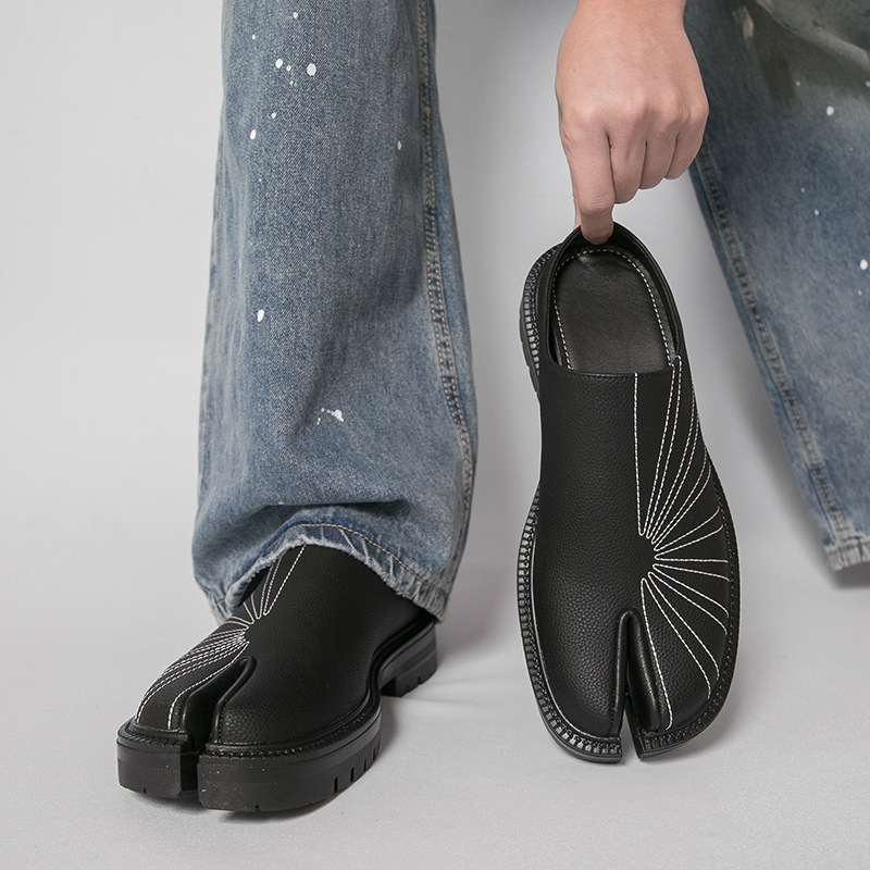 New men's plus size retro split-toe slippers
