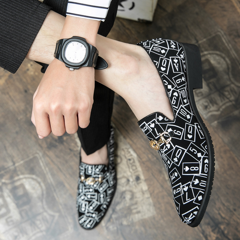 Men's casual breathable poker pattern shoes