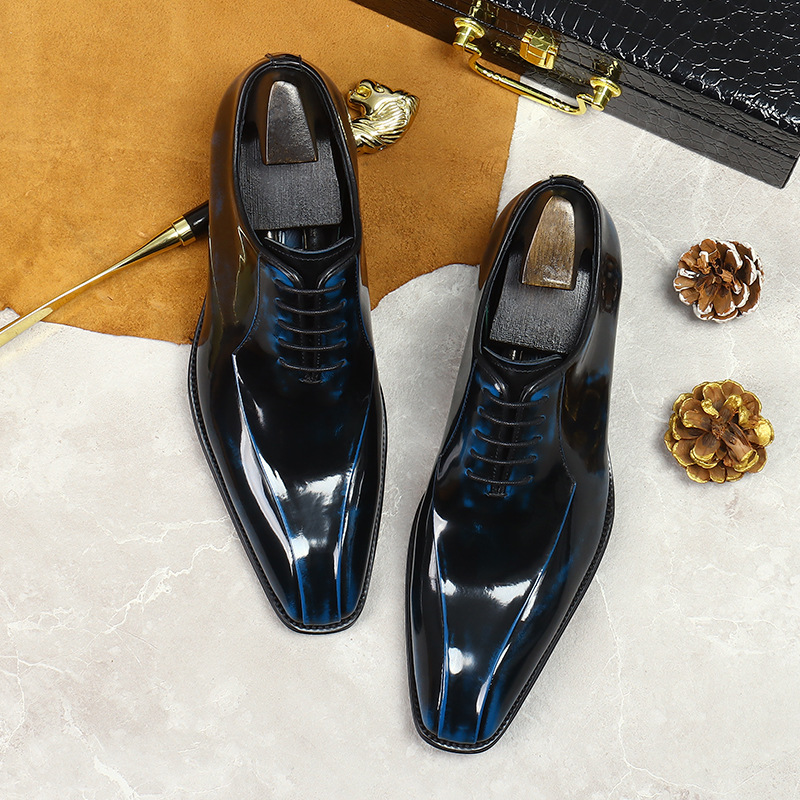 Men's stylish genuine leather pointed toe oxford shoes