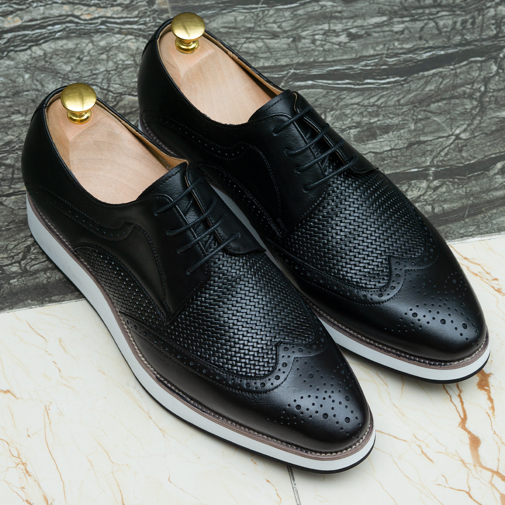 [Copy]GUYSTEP™Men's business casual shoes brown carved Oxford shoes