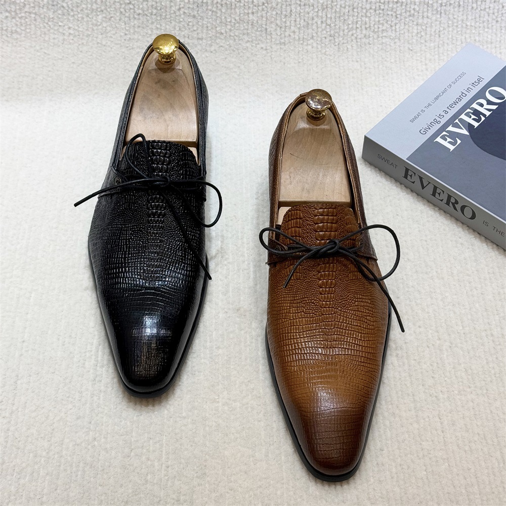 [Copy]GUYSTEP™2025 new men's business top layer cowhide pointed buckle leather shoes