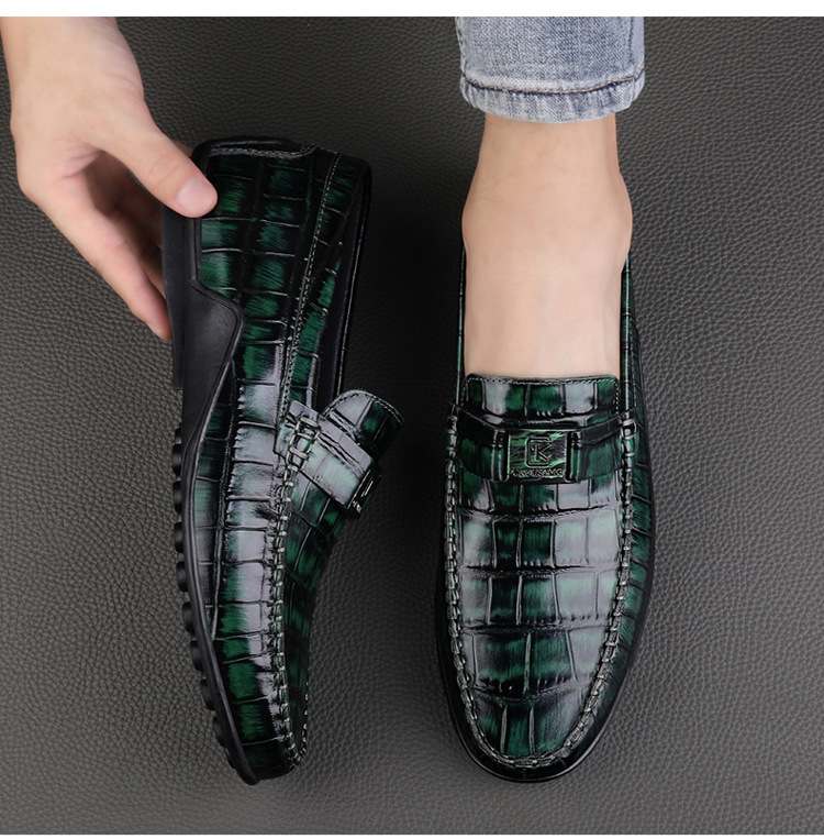 [Copy]Crocodile pattern men's leather shoes business casual