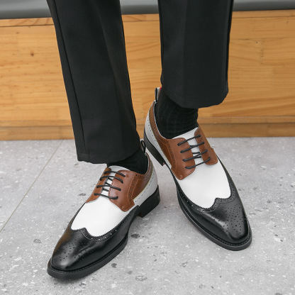 [Copy]Men's ostrich pattern handmade casual shoes