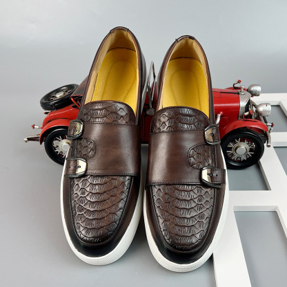 One-step slip-on shoes Korean style versatile British leather shoes trendy shoes first-layer men's leather shoes new pure cowhide shoes