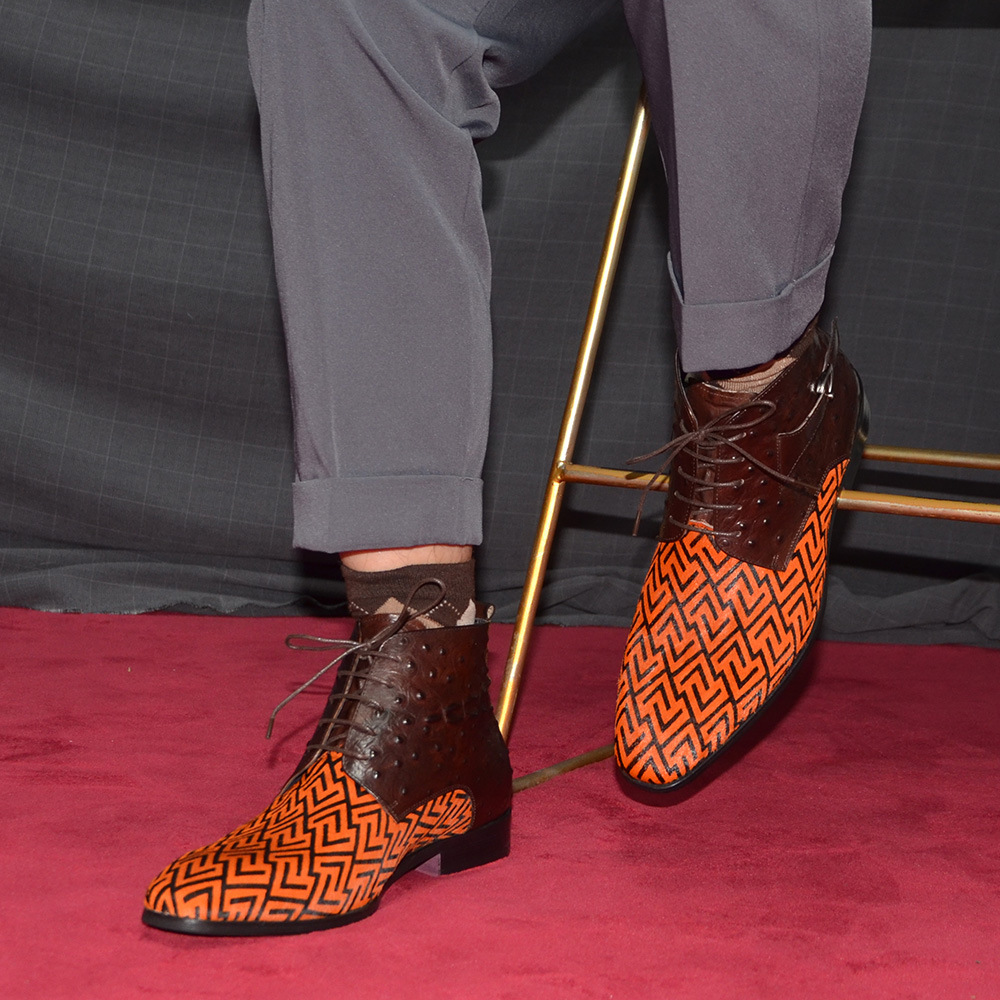 GUYSTEP™-Men's Premium Cowhide Leather with Pony Hair Ankle Boots Geometric Pattern