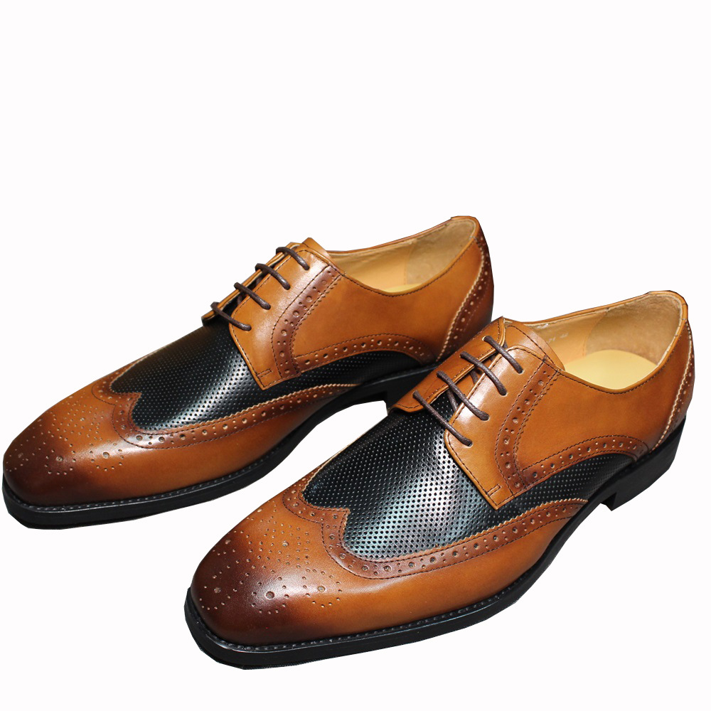 Men's (Black and Brown) Wingtip Brogue Dress Shoes