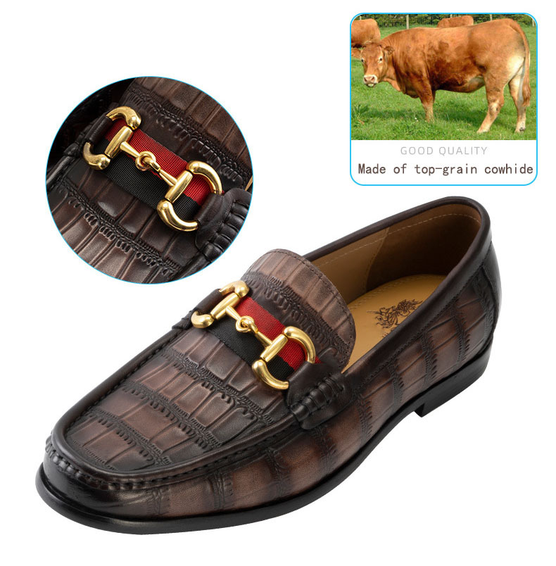 GUYSTEP™-Men's Crocodile Pattern Soft Sole Pointed Toe Casual Leather Shoes