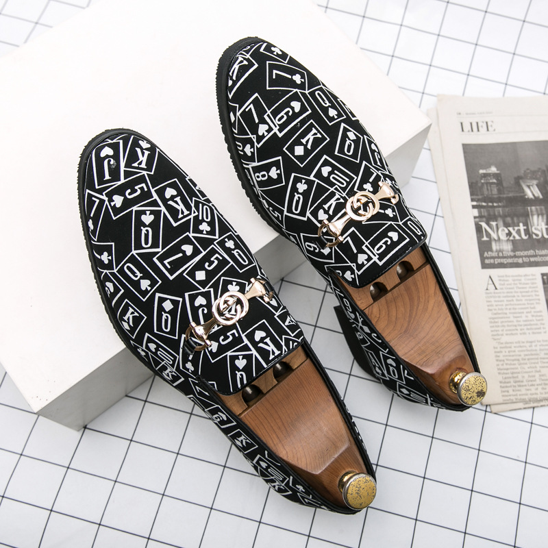 Men's casual breathable poker pattern shoes