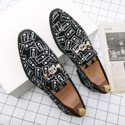 Men's casual breathable poker pattern shoes
