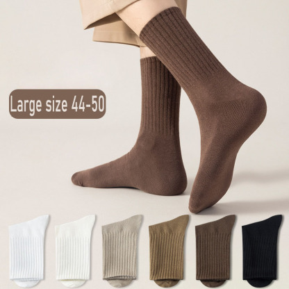 Large size socks for men, antibacterial, sweat-absorbing and deodorizing, 44-50 sports Mid-length socks