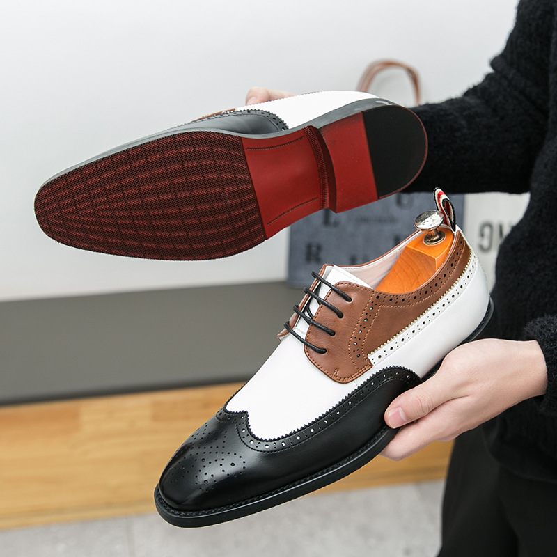 [Copy]Men's ostrich pattern handmade casual shoes