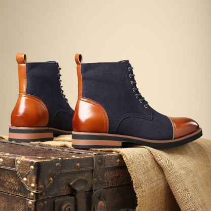 New arrival men's mid-tube Martin boots European and American trendy sleeve leather boots versatile casual men's leather closure Martin boots