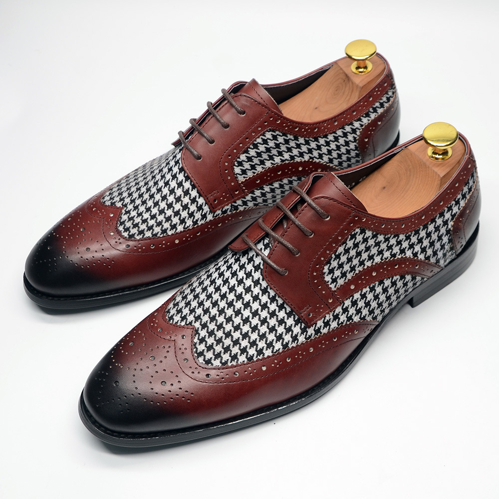 Men's handmade cowhide business shoes