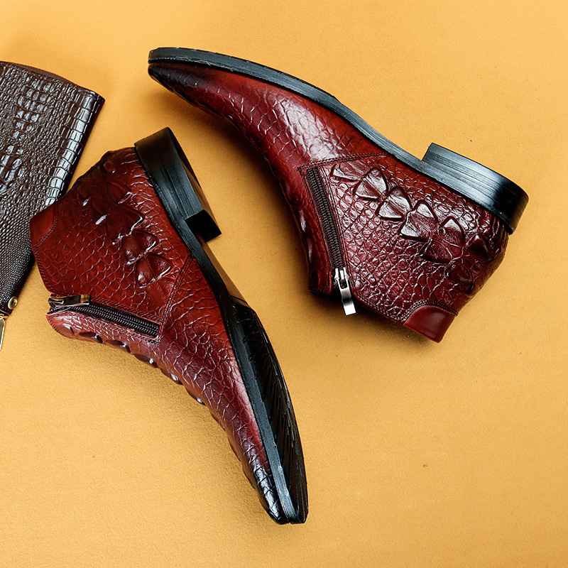 [Copy]Men's top layer cowhide color matching lace-up Oxford shoes