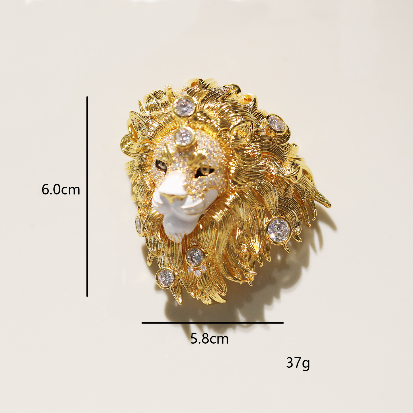 Men's Lion Head Brooch