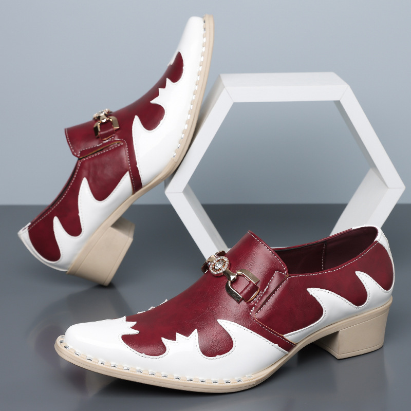 New 2026 Men's Casual Shoes in Red and White Color-Block Design
