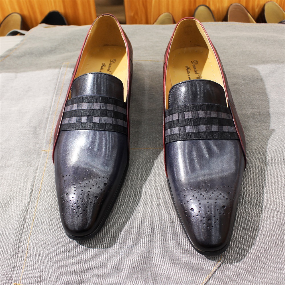 Fashion Pointed Toe Business Casual Men's Genuine Leather Loafers