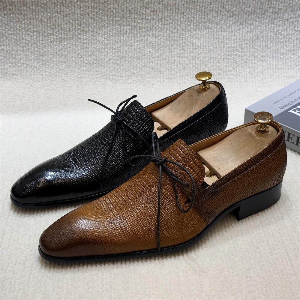 [Copy]GUYSTEP™2025 new men's business top layer cowhide pointed buckle leather shoes