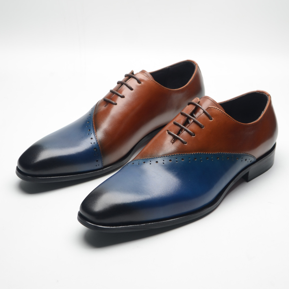 GUYSTEP™Men's all-match blue-brown cowhide formal business shoes