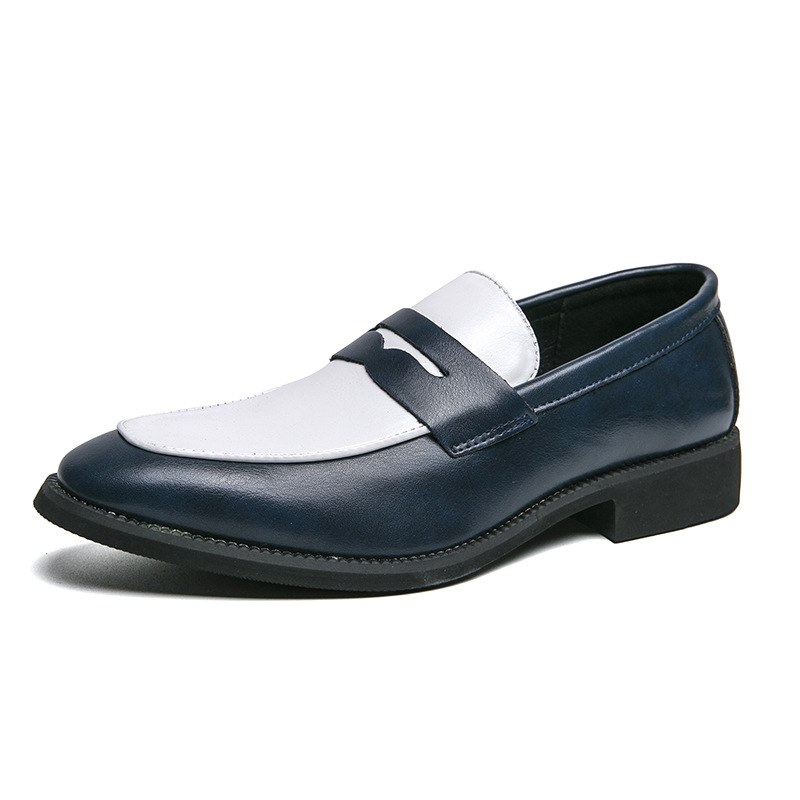 Men's simple colorblock design casual loafers