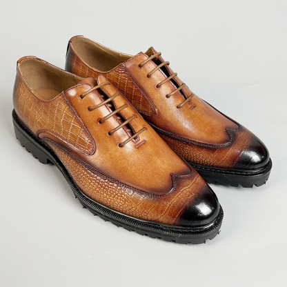 [Top layer of cowhide] High-end business leather shoes for men, British style genuine leather men's leather shoes, one-step handsome wedding shoes for men