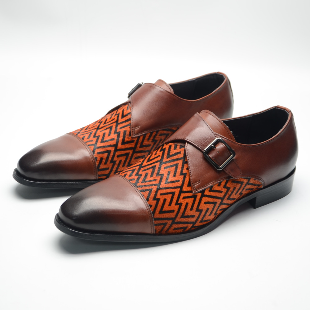 GUYSTEP™Men's single buckle cowhide high-end luxury monk shoes
