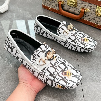 Men's casual large size pattern fashion loafers