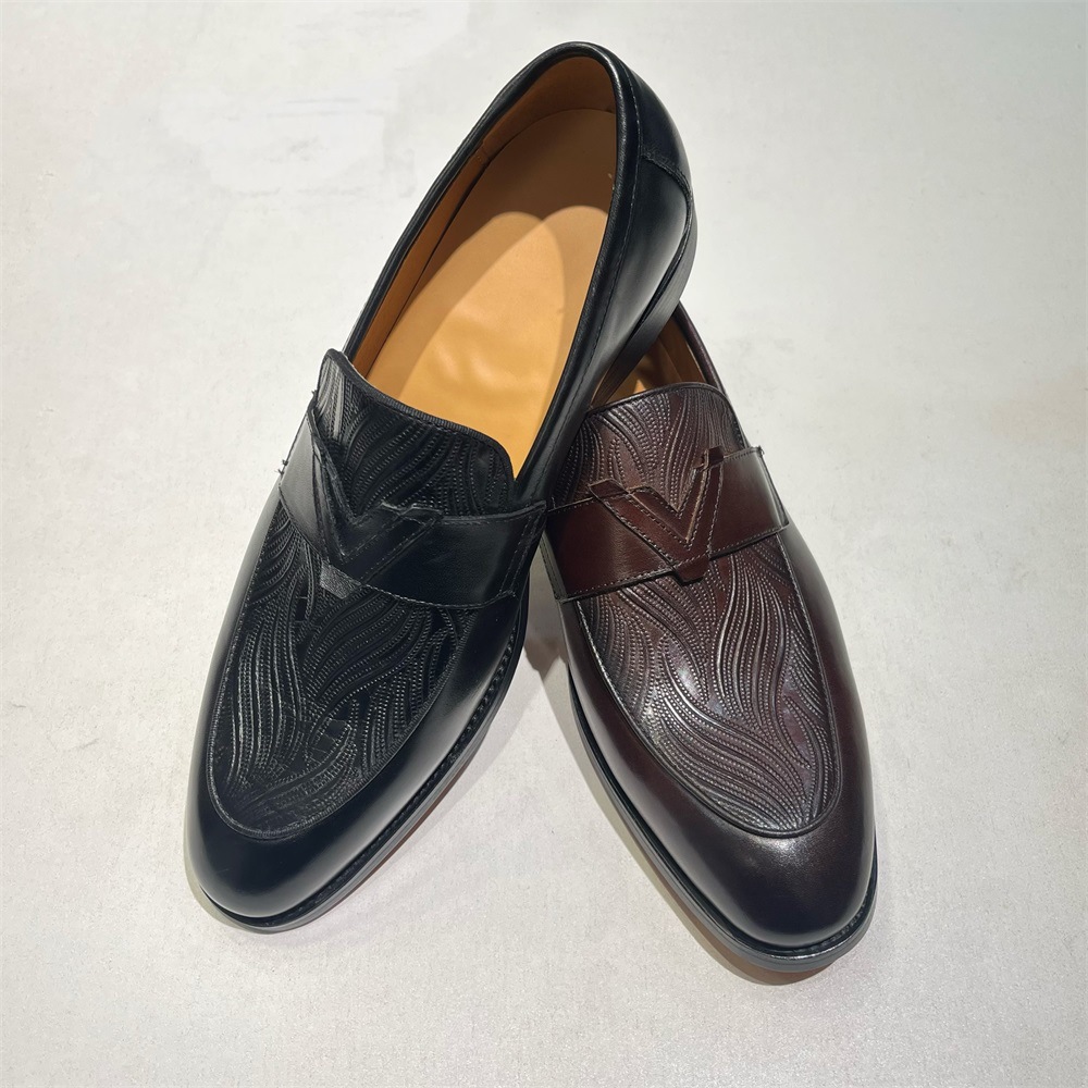 [Copy]Stylish Navy - Blue Leather Loafers: Elegant and Sophisticated Footwear