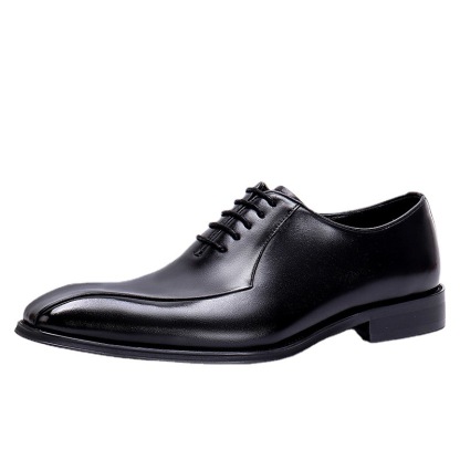 [Wholesale in bulk] Wholesale leather shoes for men, genuine leather formal shoes, pointed toe shoes, foreign trade, cross-border square toe Oxford shoes