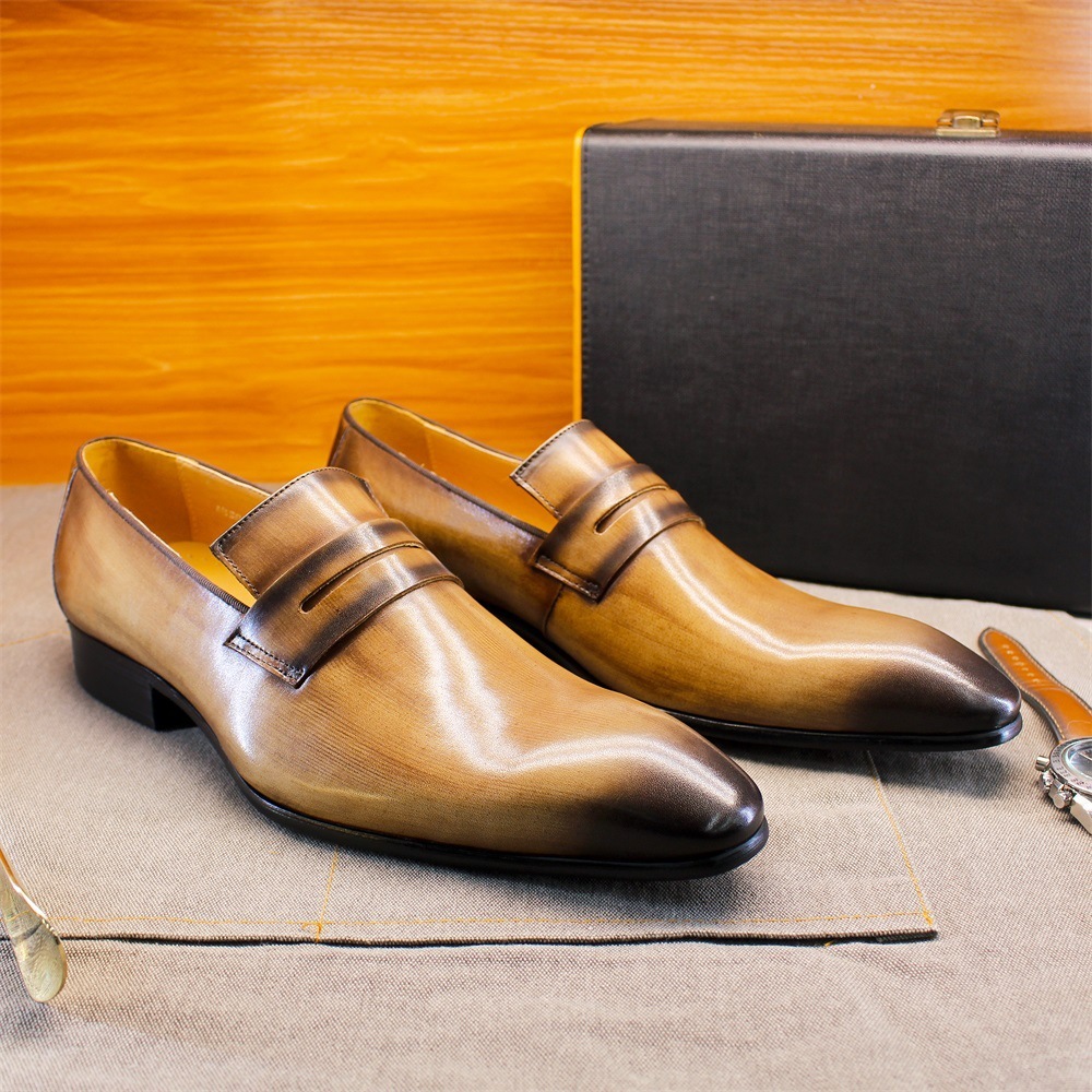 [Copy]Men's stylish green tassel casual shoes