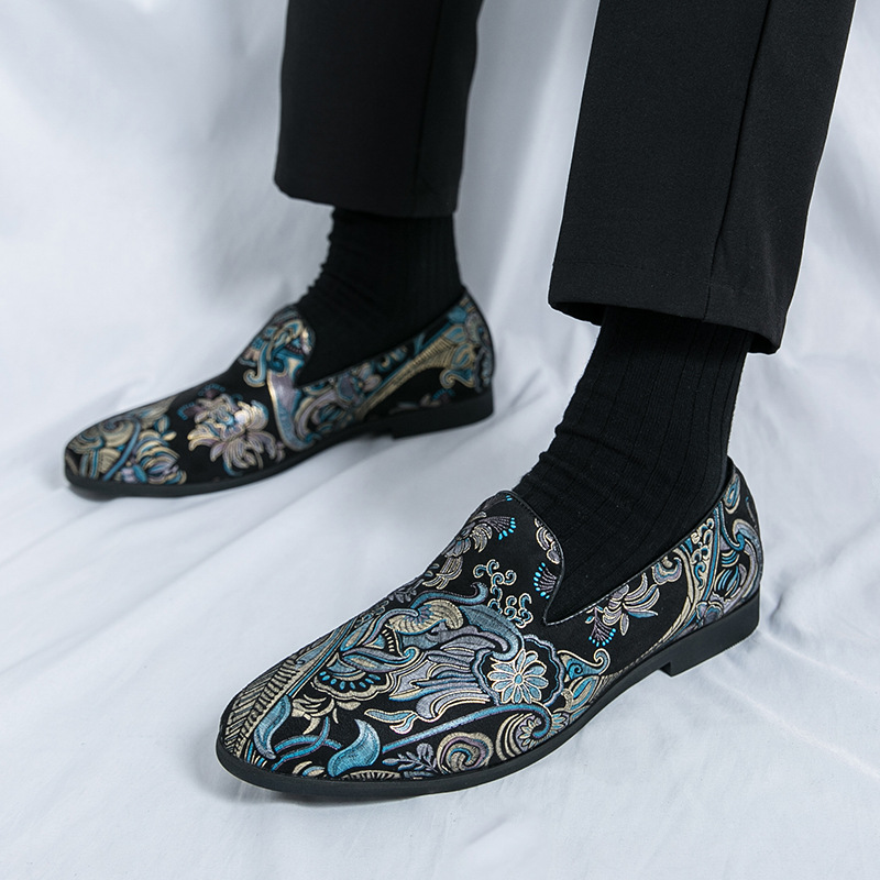 New men's printed casual fashion loafers