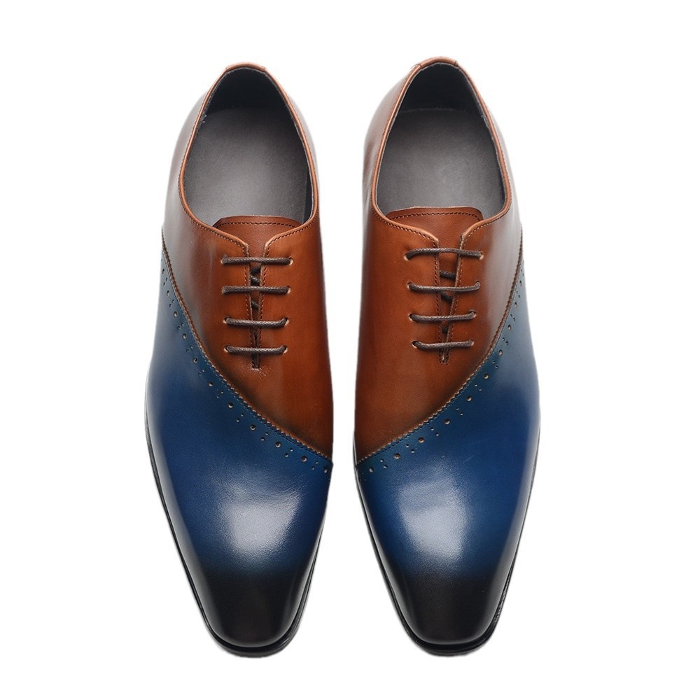 GUYSTEP™Men's all-match blue-brown cowhide formal business shoes