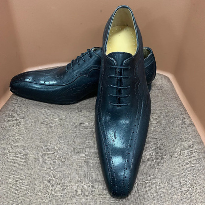 GUYSTEP™Men's business casual shoes brown carved Oxford shoes